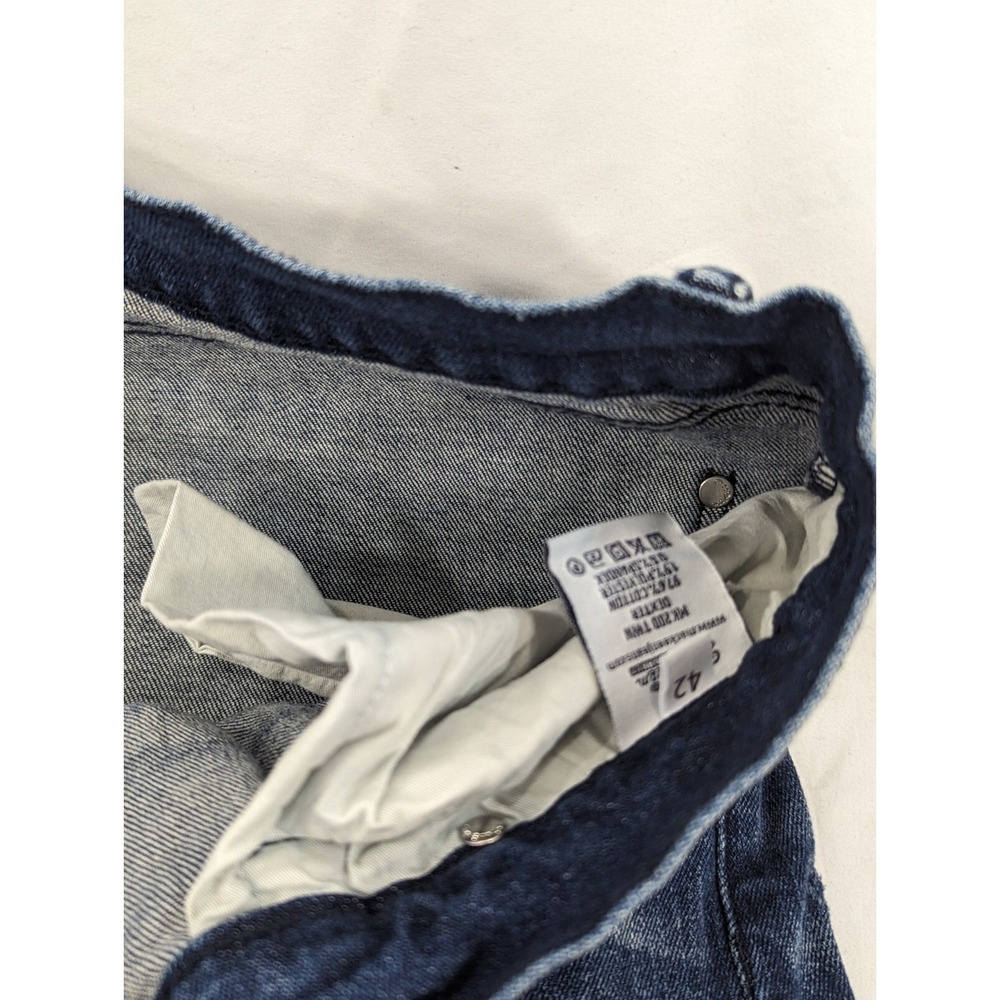 MacKeen Blue Jeans Pain Splatter Distressed Skinny Stretch‎ SZ 42x32 Zip Ankle - Picture 4 of 9